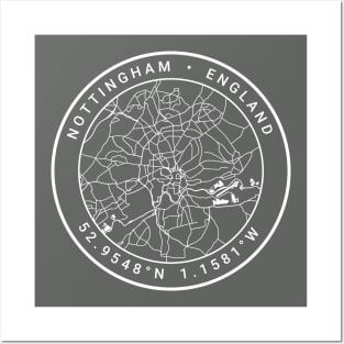 Nottingham Map Posters and Art